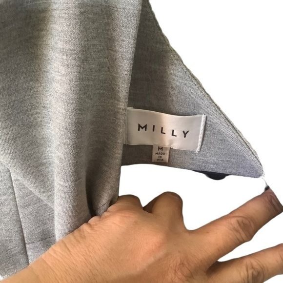 MILLY Lt Grey Marled T Back Knit Dress Size Medium - Picture 9 of 15
